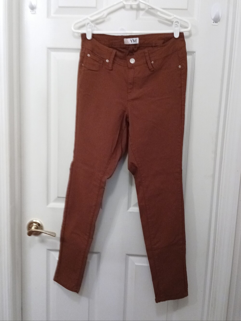 YMI Rust Brown Jeans Jeggings Women's 10-12 Stretch Denim Pants Casual Chic